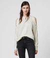 Allsaints Cross Lace-up Sweater In Chalk White