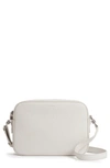 Allsaints Captain Lea Leather Crossbody Bag In Chalk White/silver