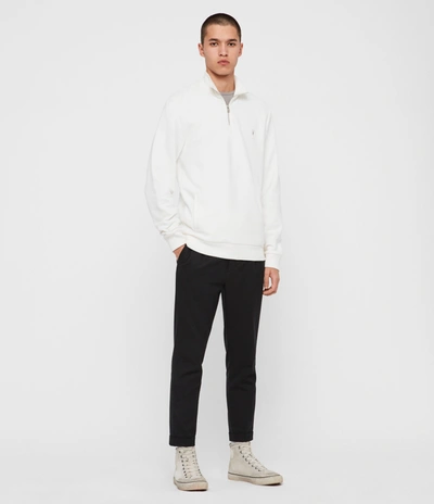 Allsaints Raven Quarter-zip Pullover In Chalk White