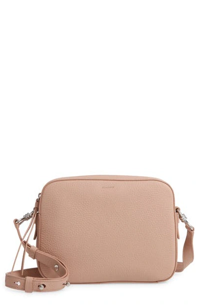 Allsaints Captain Lea Leather Crossbody Bag In Nude Pink