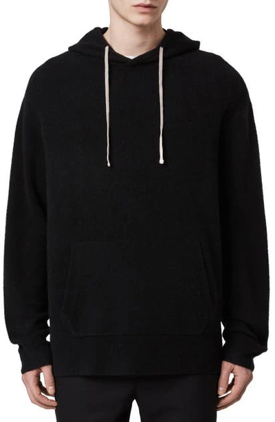 Allsaints Lori Wool Blend Hoodie In Black