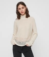 Allsaints Mara Turtle Neck Sweater In White