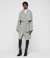 Allsaints Adalee Coat In Light Grey