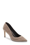 Allsaints Zehra Studded Pump In Taupe Suede