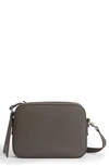 Allsaints Captain Square Leather Crossbody Bag In Storm Grey