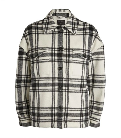 Allsaints Luella Checked Jacket In Off White/black