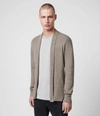 Allsaints Mode Merino Open Cardigan In Green