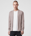 Allsaints Mode Merino Open Cardigan In Brown