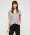 Allsaints Malin Silk T-shirt In Grey