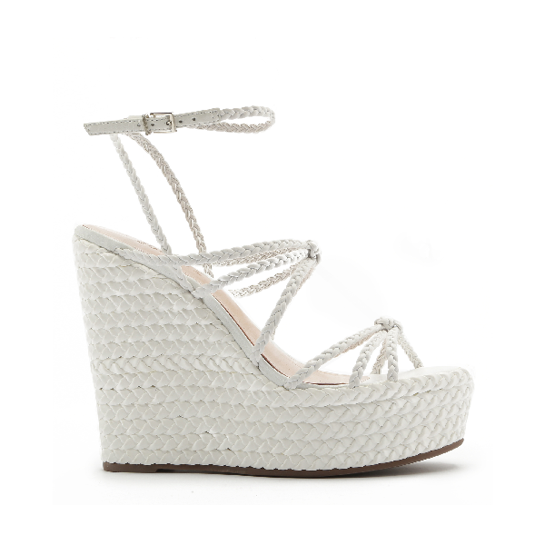 white espadrille platform sandals