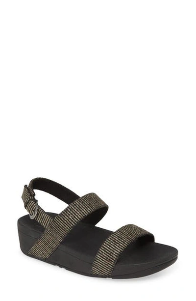 Fitflop Lottie Glitter Slingback Sandal In All Black Fabric