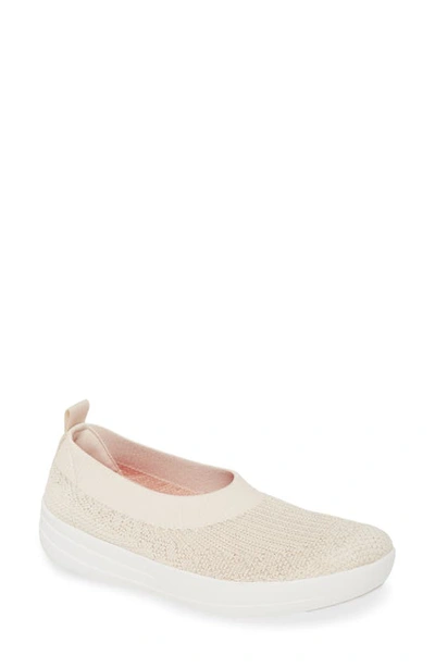 Fitflop Uberknit Ballerina Flat In Stone Fabric