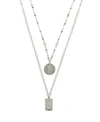 Ettika Medallions Of Mine Layered Rhodium Plated Coin Women's Necklace Set In Silver