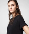 Allsaints Womens Optic White Imogen Cotton-jersey T-shirt M/l In Black