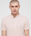 Allsaints Grail Short Sleeve Polo Shirt In Pink