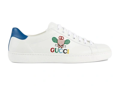 Pre-owned Gucci  Ace Worldwide In White