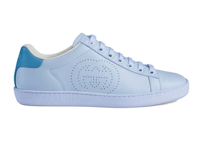 Pre-owned Gucci Ace Interlocking G Blue (women's)