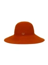 Valentino Garavani Large Logo Brim Felted Hat In Tan