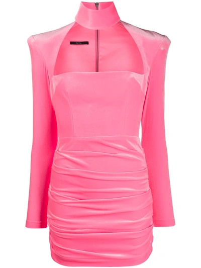 Alex Perry Ashton Stretch-velvet Minidress In Pink