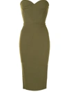 Alex Perry Women's Kye Strapless Sweetheart Neck Crepe Midi Dress In Green