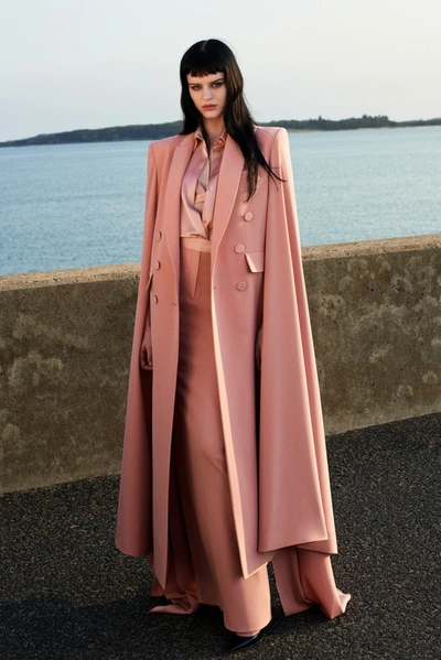 Alex Perry Long Cape Sleeve Shirt, Column Skirt And Coat