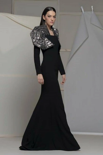 Isabel Sanchis Albettone Long Sleeve Fitted Gown
