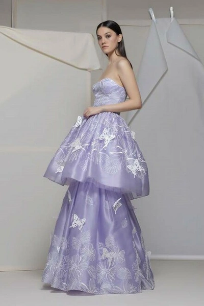 Isabel Sanchis Ardara Strapless Butterfly Gown