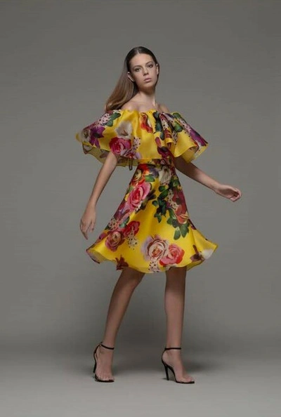 Isabel Sanchis Asiago Off Shoulder Floral Dress