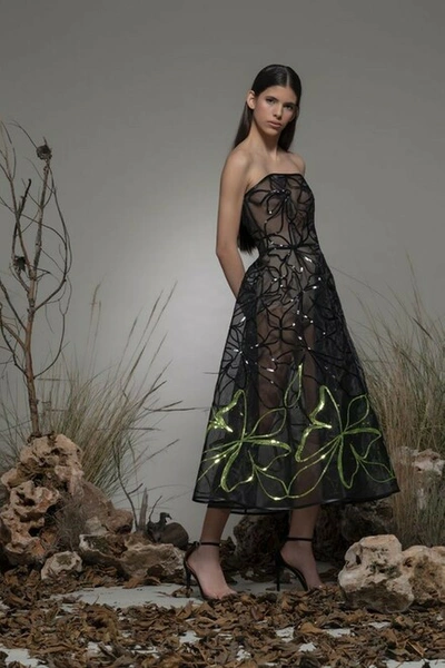 Isabel Sanchis Baranello Strapless Midi Dress