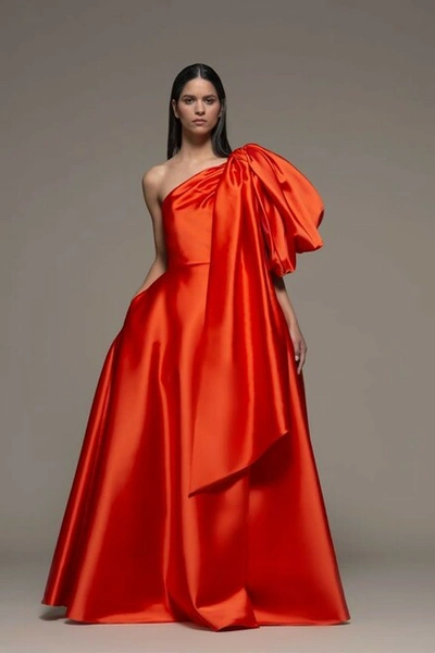 Isabel Sanchis Bassano Draped Bow Gown