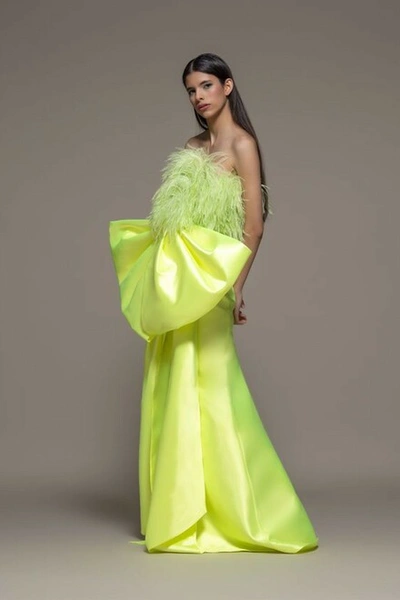 Isabel Sanchis Bauladu Strapless Bow Gown