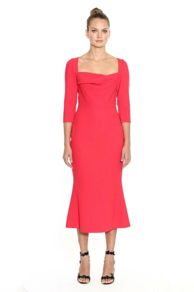 Marchesa Cowl Neckline Crepe Cocktail