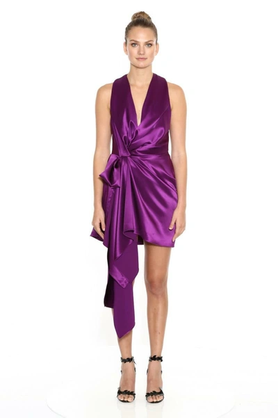 Marchesa Sleeveless Satin Back Crepe Cocktail