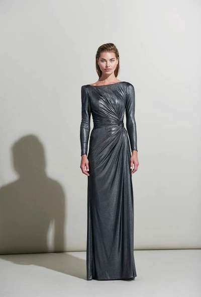 Rene Ruiz Long Sleeve Mercury Evening Gown