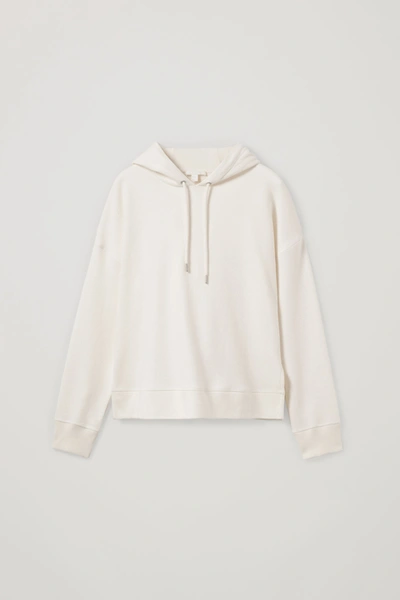 Cos Organic Cotton Waffle-knit Hoodie In White