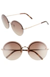 The Marc Jacobs 60mm Round Sunglasses In Dkhavana/ Brown Gradient