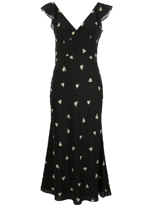 black printed midi dress