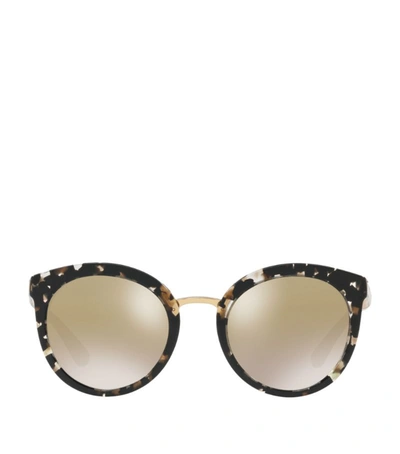 Dolce & Gabbana Tortoiseshell Round Sunglasses In Black