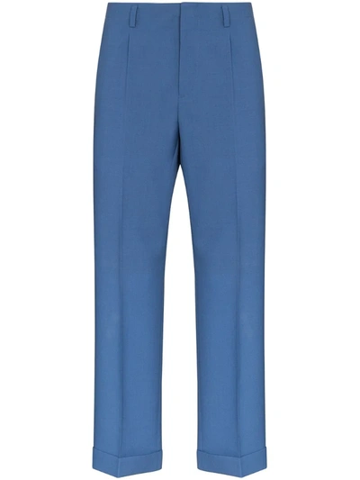 Givenchy Blue Cropped Wool Trousers