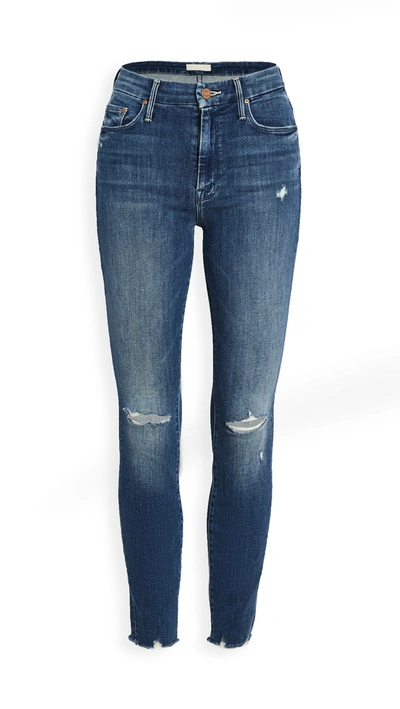 Mother High Waisted Looker Ankle Fray Jeans In Get Your Groove Back