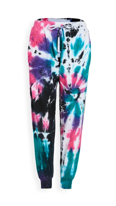 Worthy Threads Cotton Candy Tie-dye Joggers In Pink Purple Black