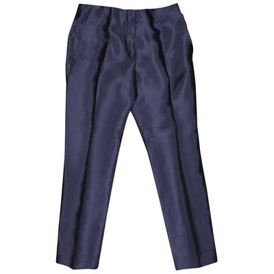 Pre-owned Dior Navy Silk Trousers