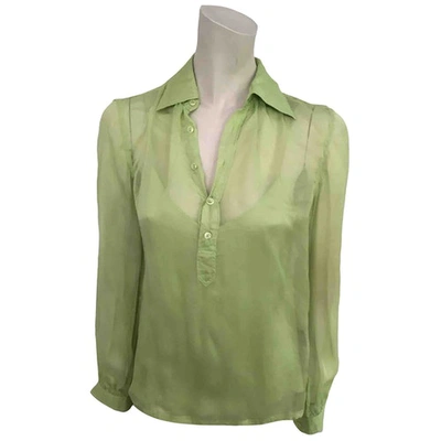 Pre-owned Ralph Lauren Silk Blouse In Green