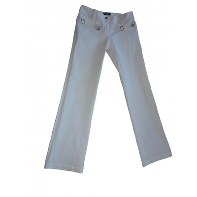 Pre-owned Dolce & Gabbana White Spandex Trousers