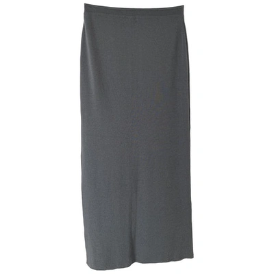 Pre-owned Versace Wool Maxi Skirt In Grey