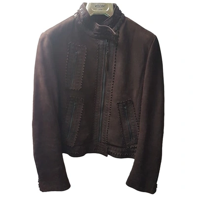 Pre-owned Moschino Cheap And Chic Biker Jacket In Brown