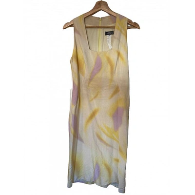 Pre-owned Versace Silk Mid-length Dress In Yellow