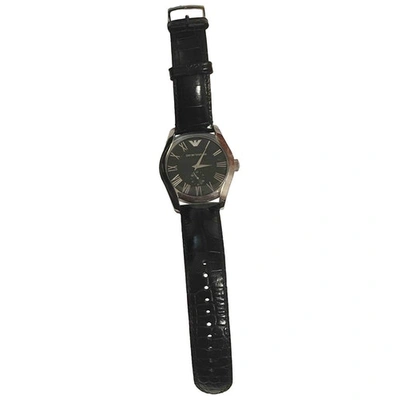 Pre-owned Emporio Armani Black Steel Watch