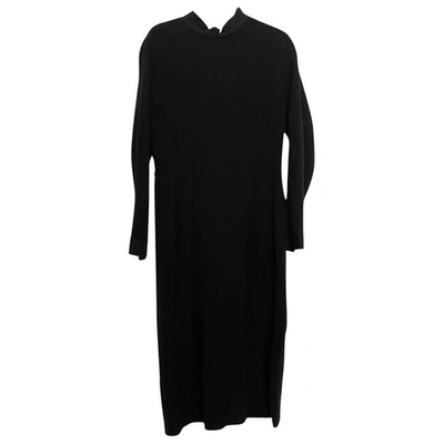 Pre-owned Lanvin Wool Mid-length Dress In Black
