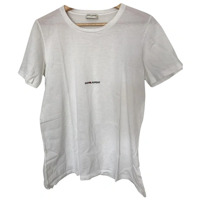 Pre-owned Saint Laurent White Cotton T-shirt